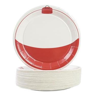 Imagem de HFBOBP 50 peças de pratos de papel de pesca perdida, pratos de sobremesa de festa com tema de pesca de 17,8 cm, prato descartável, para festas de aniversário, utensílios de mesa para piquenique