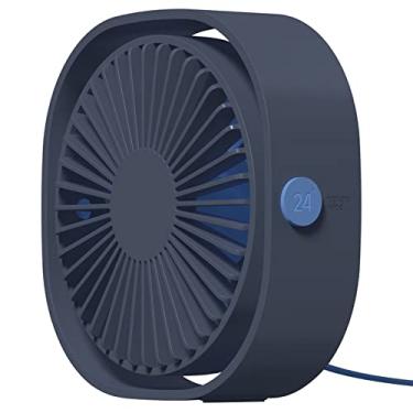 Imagem de Ventilador de Mesa Silencioso 360 Rotativo Portátil USB Powered Pessoal para Estudante Casa Escritório Viagem Acampamento Vento 5 Lâminas High- ABS Br