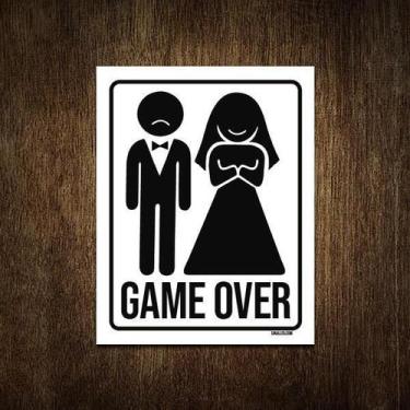 Imagem de Placa Decorativa - Casamento Game Over 36X46 - Sinalizo.Com