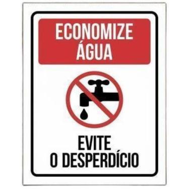 Imagem de Kit 3 Placas Economize Água Evite Desperdício - Placa Sinali - Sinaliz