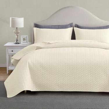 Imagem de Set de Edredón Maple&Stone Queen 229x244 cm Ligero con Patrón Chevron