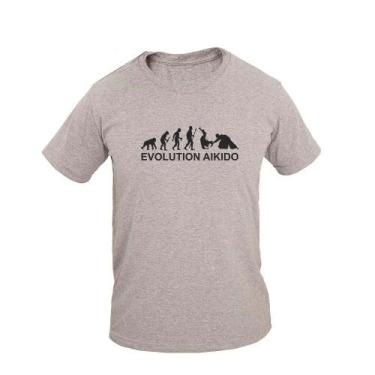 Imagem de Camiseta Masculina Algodão Manga Curta Evolution Aikidô - Ragor, EXG, 