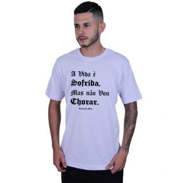 Imagem de Camiseta Unissex Racionais Mcs A vida - Lafre, Branco, G