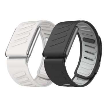 Imagem de Vanet Pacote com 2 pulseiras esportivas compatíveis com Whoop 5.0 Peak, MG Life & One, pulseiras de silicone respirável à prova d'água macias ajustáveis para homens e mulheres [NÃO para a geração 4]