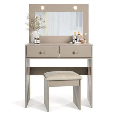 Imagem de Penteadeira Camarim E Banqueta Maia Com Almofada Mani - Luapa Móveis