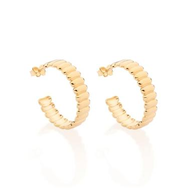 Imagem de Brinco Meia Argola Banhado a Ouro 18k - 527308