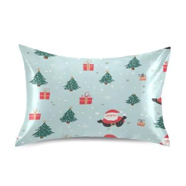 Imagem de Blueangle Fronha de cetim com desenhos animados de bonecos de neve para cabelo e pele, fronha de seda, tamanho Queen (51 x 76 cm) - Capas de almofada de cetim com fecho de envelope (47)