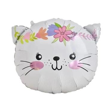 Imagem de Balão De Filme De Alumínio Com Tema De Gatos E Coroa De Desenho Animad