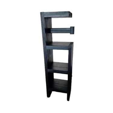 Imagem de Nicho porta papel higiênico com suporte para 3 rolos Porta papel higiênico organizadores de banheiro decoração banheiro(Preto)