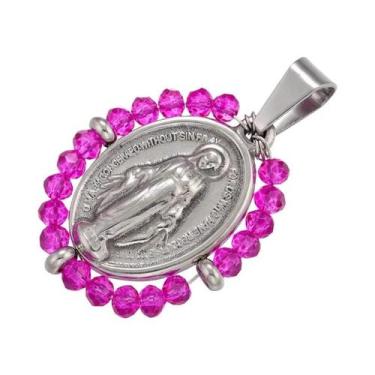 Imagem de Colar Com Pingente De Nossa Senhora Arco-Íris Dourado Para Mulheres, G