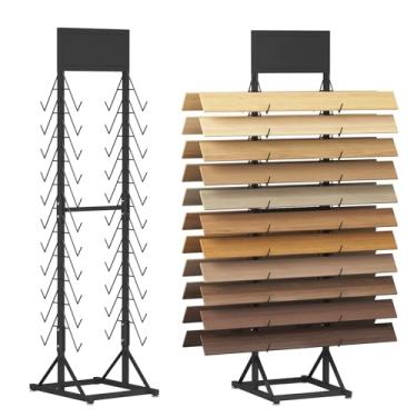 Imagem de Suporte de placa de amostra de piso de 22 camadas, suporte de exibição de azulejo de piso, suporte de exibição de azulejo de cerâmica de metal, suporte de porcelana de piso de dupla face, suporte de