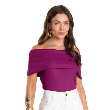 Imagem de Blusa Feminina Ombro a Ombro Dianna Rosa, PP, Rosa