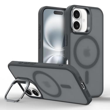 Imagem de Capinha Capa Case tecnológica Premium Para iPhone 17 de 6,3 Polegadas - Anti impacto e proteção para câmeras com suporte retrátil e acabamento Micro-Mate Fosco (PRETO MICRO-MATE)