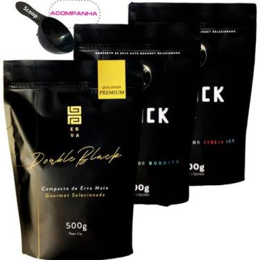Imagem de KiT Tereré 3 Pacotes Black Erva Mate Personalizado Gourmet Premium Esc