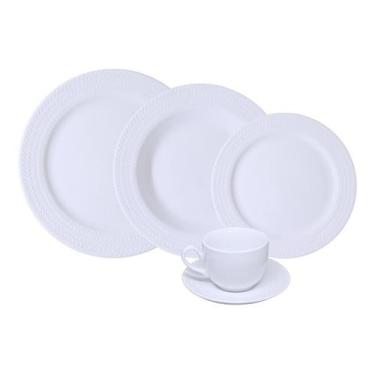 Imagem de Jogo Jantar E Chá 30 Peças Chevron Relevo Zig Zag Porcelana Germer - P