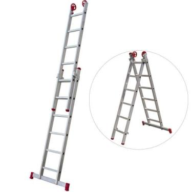 Imagem de Escada de alumínio extensível 1,85 x 2,62 m 2 x 6 degraus - ESC0615 - 