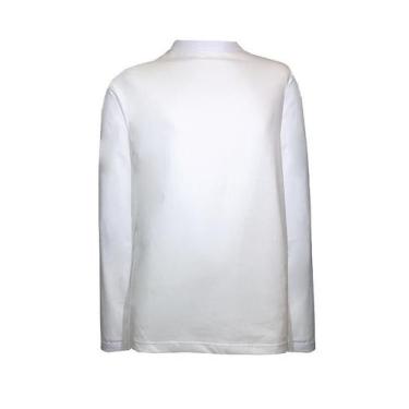 Imagem de Camiseta Bebe Manga longa 1 a 3 anos Branco Puro 100 Algodão dia a dia