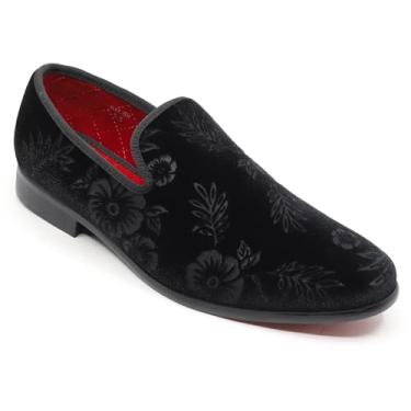 Imagem de Mocassim masculino fashion floral smoking sem cadarço SM-69, Preto, 38
