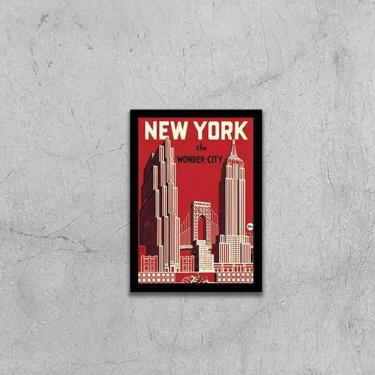 Imagem de Quadro Cartaz Vintage New York 24X18Cm