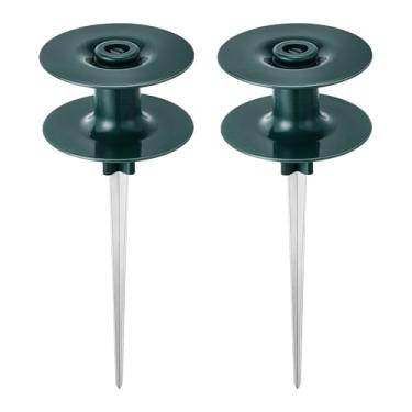 Imagem de Chumia 2 peças de ponta guia de mangueira de jardim de 25 cm, estaca de metal resistente à prova de ferrugem revestida de zinco, parte superior resistente, mantém a mangueira de jardim fora dos
