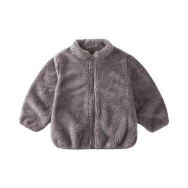 Imagem de Jaqueta De Pelúcia Para Meninos E Meninas, Outono Inverno, Cor Sólida,