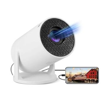 Imagem de Projetor portátil para Android 12.0, 2.4G, flexibilidade de design de braço giratório, resolução 1080p, experiência de home theater
