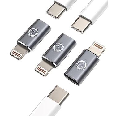 Imagem de Adaptador de carregador rápido de 27 W (pacote com 3) USB C fêmea para Lightning macho conversor de cabo de sincronização de dados para Apple para iPhone 11 12 13 14 Pro Max Mini Xs Se Plus para iPad