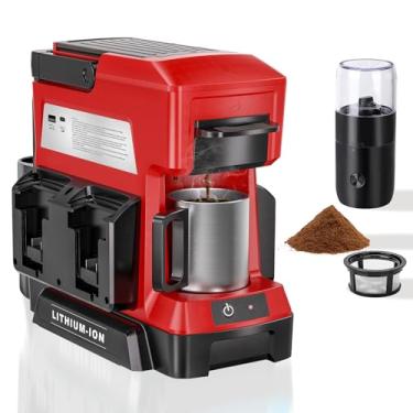 Imagem de Taingwei Cafeteira sem fio para bateria Milwaukee M18 18V, cafeteira portátil com moedor de café elétrico para trailer, acampamento, viagem, carro, caminhada (bateria não incluída)
