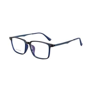 Imagem de Óculos De Grau Masculinos Retrô Ultraleves Com Armação Quadrada Em TR9