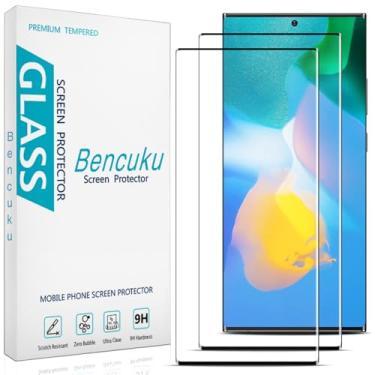 Imagem de Bencuku (Pacote com 2) Protetor de tela para Samsung Galaxy Note 20 Ultra filme de vidro temperado de 6,9 polegadas, cobertura de tela completa curvada 3D, transparente HD, antiarranhões, compatível