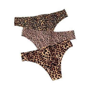 Imagem de Conjunto De Calcinhas Sexy Em Estampa De Leopardo Para Mulheres WarmSt