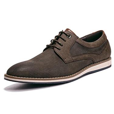 Imagem de Mofri Sapato social masculino casual Oxford formal, Marrom escuro Pu-w, 39