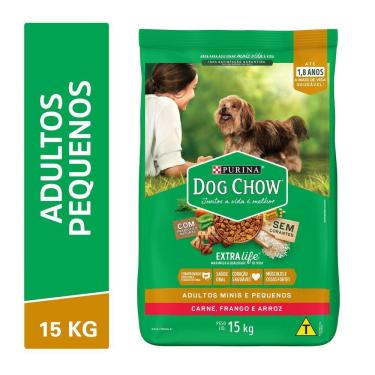 Imagem de Ração Seca Cães Adultos Minis e Pequenos Frango e Arroz 15kg Dog Chow