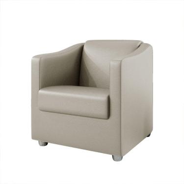 Imagem de Poltrona Decorativa Bia Material Sintético Bege Dal Poz Estofados