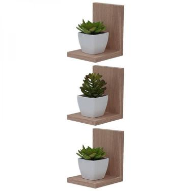 Imagem de Kit 3 Prateleiras Buzios 15 X 12cm Carvalho