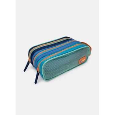 Imagem de Estojo amplo triplo color block menino azul puket