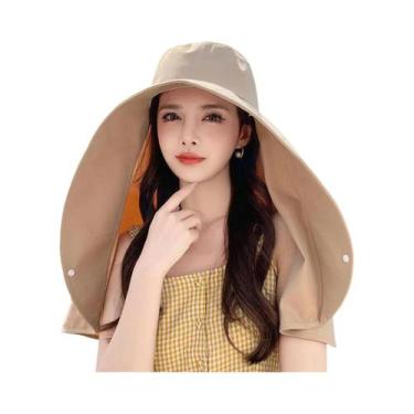 Imagem de Chapéu De Proteção Solar Respirável Com Aba Larga E Cobertura Para O P