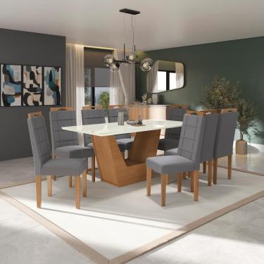 Imagem de Conjunto Sala De Jantar Verbana Kappesberg 8 Cadeiras Veludo Titanio
