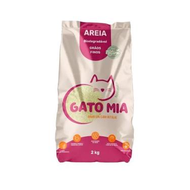 Imagem de Areia Higiênica Biodegradável Gato Mia Grãos Finos 2kg