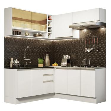 Imagem de Cozinha Completa Canto Com Armário E Balcão sem Tampo E Pia