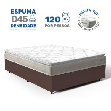 Imagem de Cama Box com Colchão de Espuma D45 Pillow Top Ortopédico Domo Casal 138cm