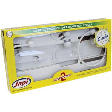 Imagem de Kit de Acessórios para Banheiro Samba 5 Peças Branco - JKSB - JAPI
