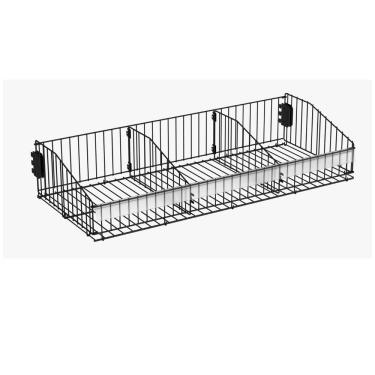 Imagem de Cesto Para Gondola FIT 37x90 cm Duas Divisoria Preto