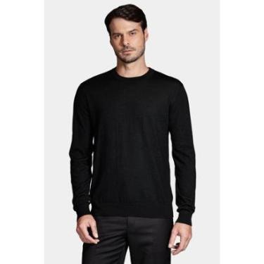 Imagem de Tricot Aramis Manga Longa Gola Careca Lã Merino Preto-Masculino