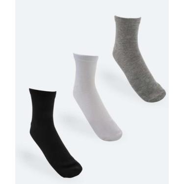 Imagem de Kit 3 Pares Meias Cano Curto Feminina Esportiva Marisa-27053, 34/39, B
