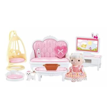 Imagem de Casinha Feliz Tipo Sylvanian C/ Ovelhinha Sala Estar - Zoop - Zoop Toy