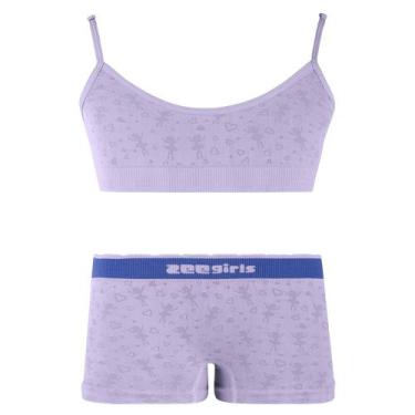 Imagem de Conjunto Top e Calcinha Boxer Infantil Lilás Zee Rucci, G