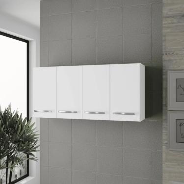 Imagem de Armário Suspenso 4 Portas Para Cozinha Branco