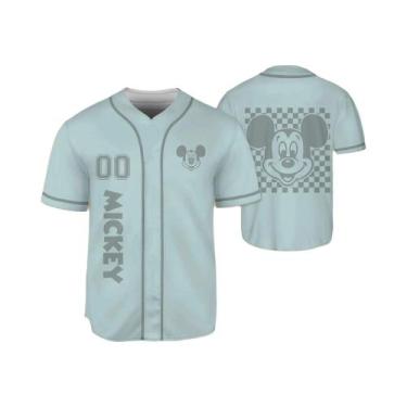 Imagem de Camisa De Beisebol Estampada Mickey Mouse Para Crianças, Jovens, Adult