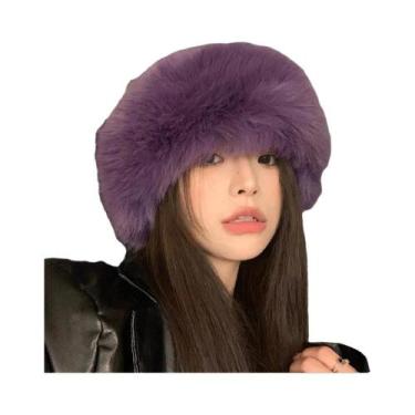 Imagem de Chapéu Feminino Quente De Inverno Com Pelúcia Fofa E Espessa Para Dias